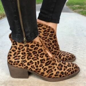 Volatile Cavalry Leopard Print Ankle Boots